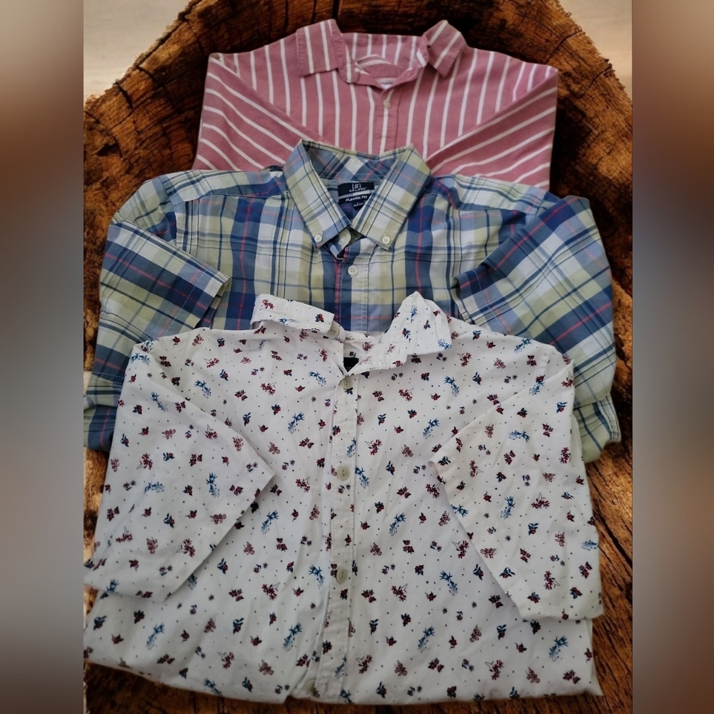 Men's Multicolor Button Down Shirt Set